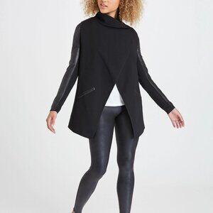 NWT Spanx Women's Black Drape Front Jacket Size Medium